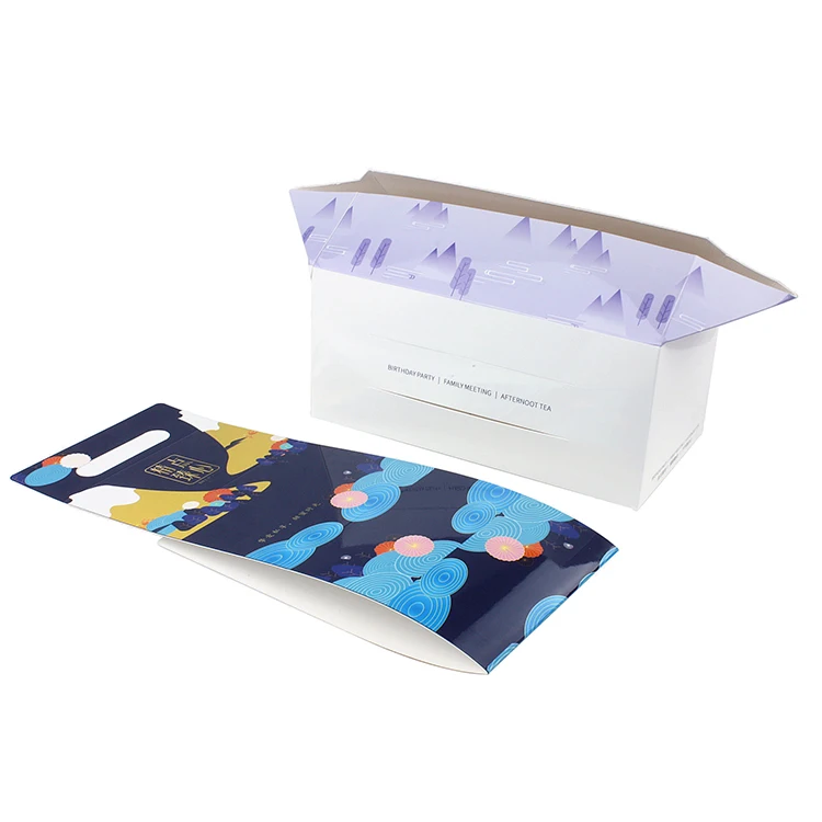 custom birthday cake folded packaging handle box printing