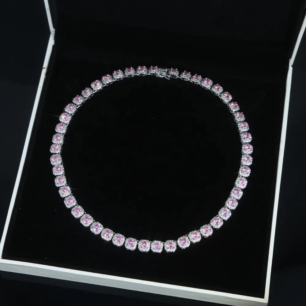 Luxury hip hop square pink cz paved charm tennis chain choker necklace for women Men lady hiphop punk styles new necklaces, As pic
Luxury hip hop square pink cz paved charm tennis chain choker necklace for women Men lady hiphop punk styles new necklaces, As pic