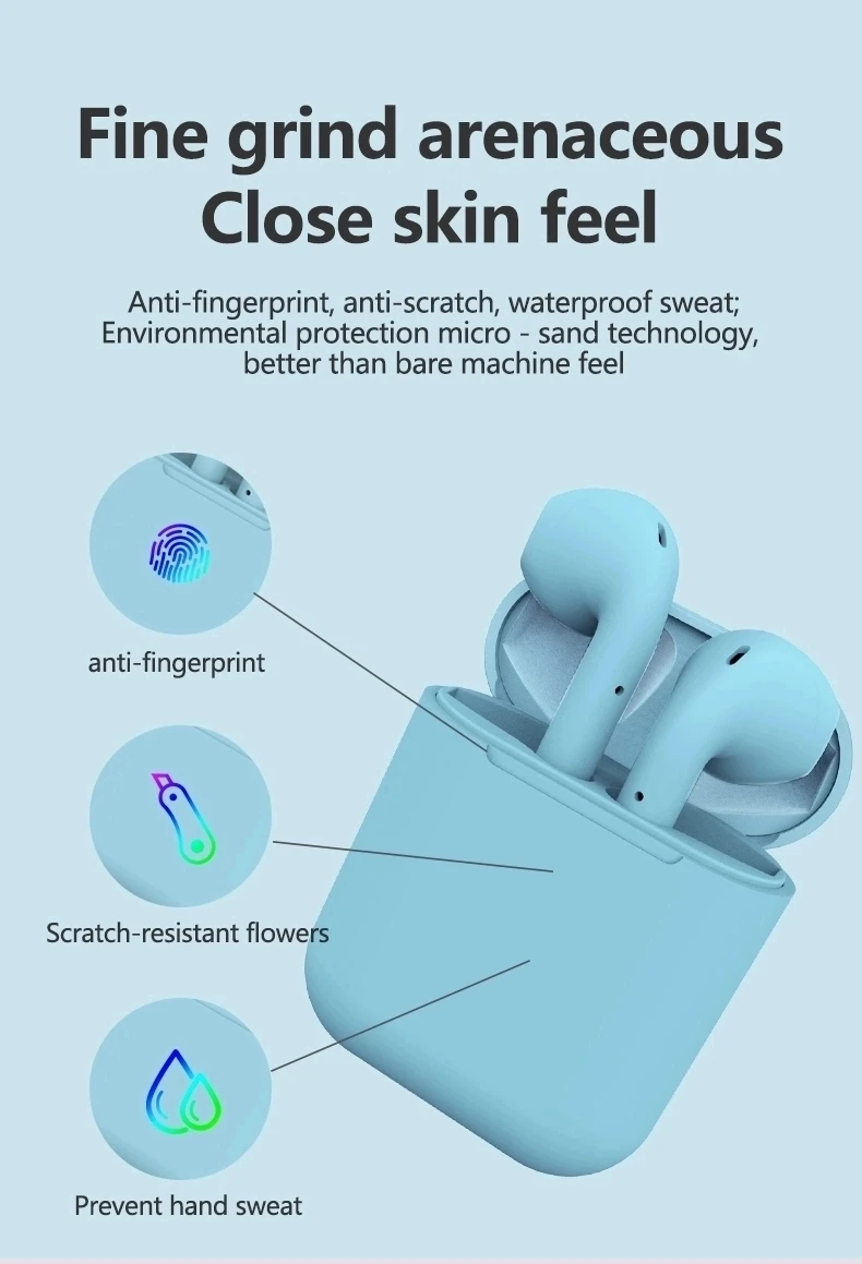 Amazon Newest Inpods 12 Frosted Feel Touch Control Pop up Window Connection TWS 5.0 Stereo Mini Wireless BT Earphone i12 airdots - ANKUX.COM