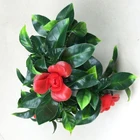 artificial flower for home decor Yellow-green bi-color gardenias with enlarged red roses MZ187007G