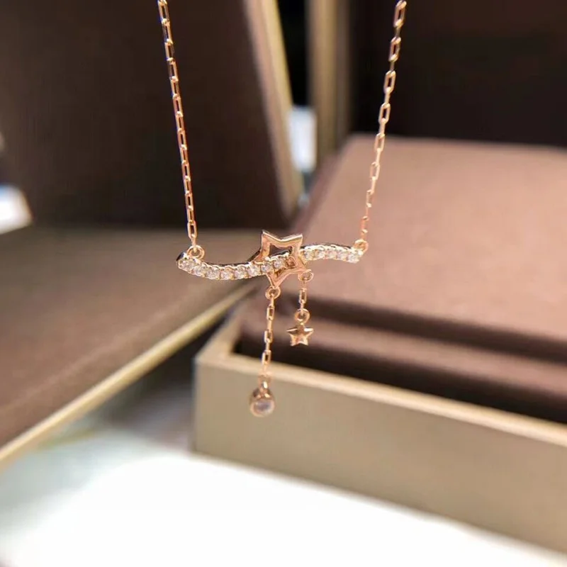 Elegant Star zircon pendant necklace titanium stainless steel inlaid zircon fashion necklace charm lady jewelry birthday gift, Picture shows
Elegant Star zircon pendant necklace titanium stainless steel inlaid zircon fashion necklace charm lady jewelry birthday gift, Picture shows