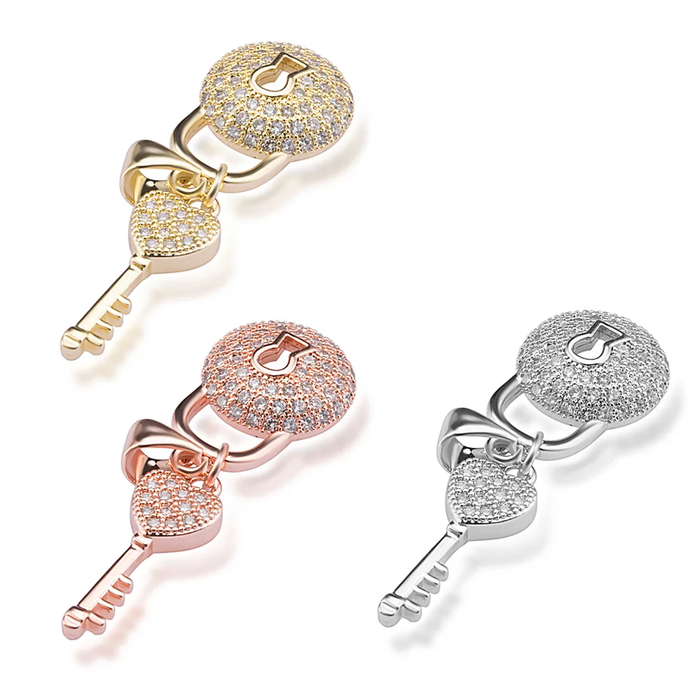 European Pendant Jewelry Accessories Micro Pave Bead for Bracelet Necklace DIY CZ Heart Key Bead
European Pendant Jewelry Accessories Micro Pave Bead for Bracelet Necklace DIY CZ Heart Key Bead