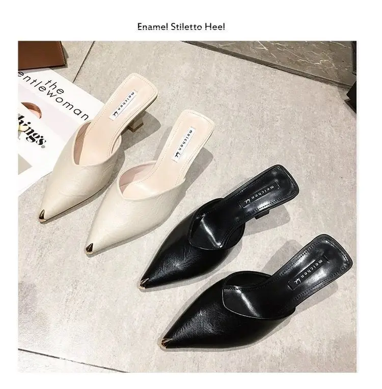Fashion Thin High Heels Shoes Casual Pointed Toe Heel Ladies Women Mules Slippers Sandals Slides, Black white
Fashion Thin High Heels Shoes Casual Pointed Toe Heel Ladies Women Mules Slippers Sandals Slides, Black white