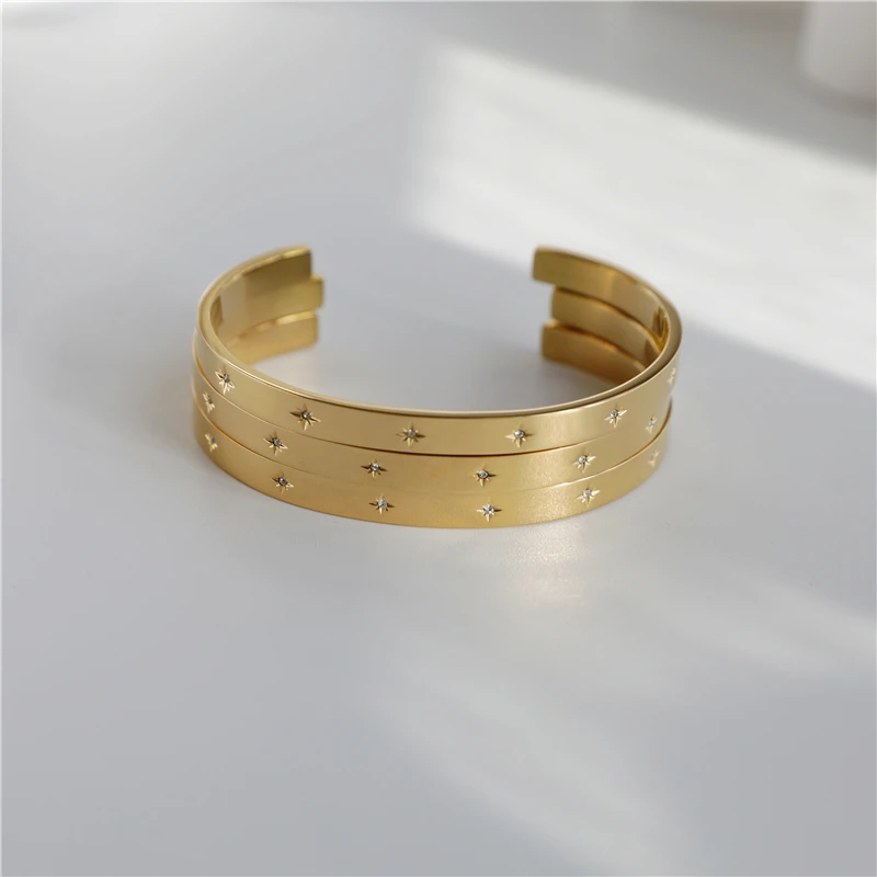 High End 10 North Star Cuff Bracelet Bangle Bracelet Stainless Steel Jewelry