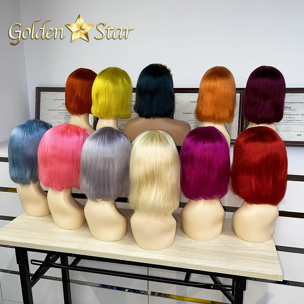 Factory price pre plucked transparent lace13x4 colored short bob wigs,Brazilian human hair red/yellow/blue bob lace front wigs
Factory price pre plucked transparent lace13x4 colored short bob wigs,Brazilian human hair red/yellow/blue bob lace front wigs