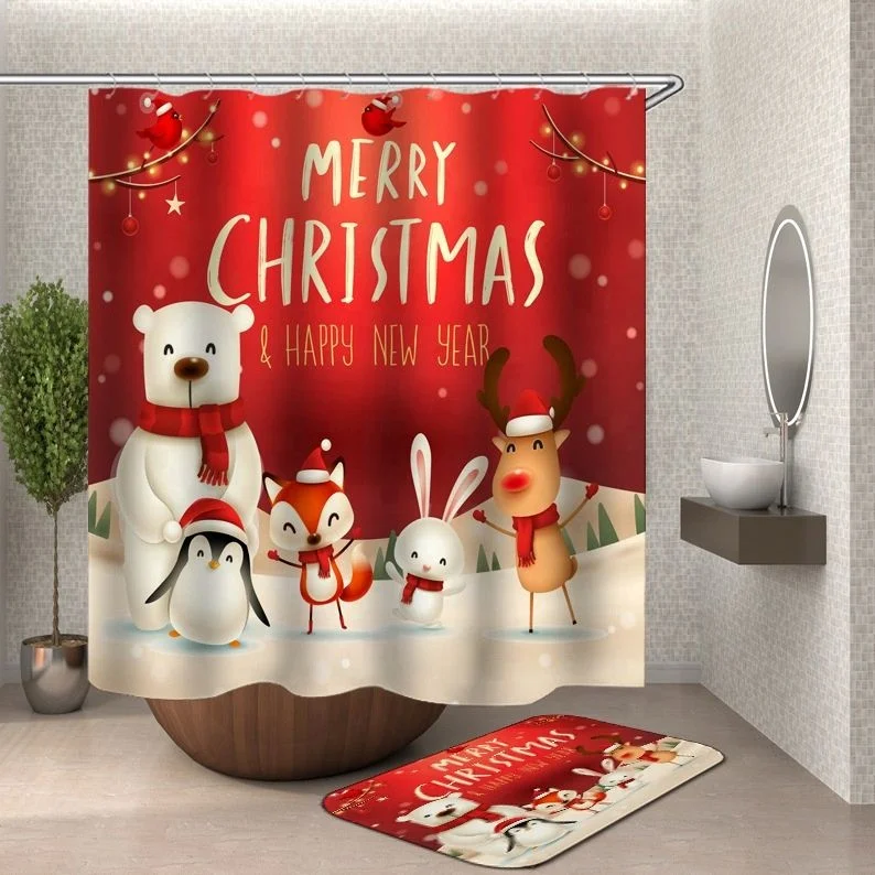 Jhcentury Cartoon Animal Christmas Series Digital Printing Bathroom Curtain Toilet Lid Cover Bath Mat Non-Slip Rug, Picture
Jhcentury Cartoon Animal Christmas Series Digital Printing Bathroom Curtain Toilet Lid Cover Bath Mat Non-Slip Rug, Picture