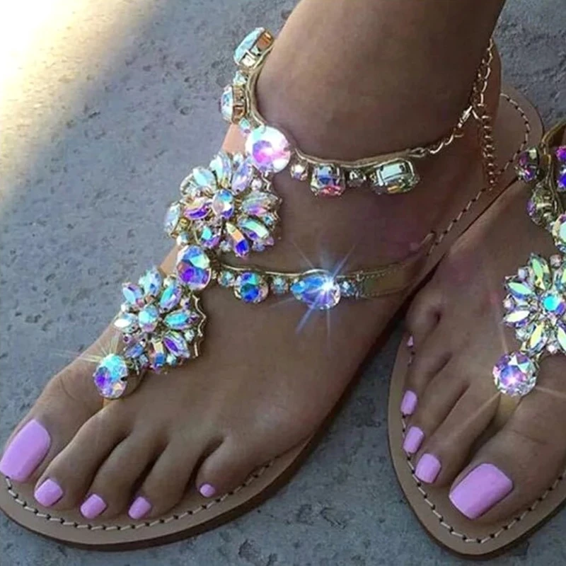 Women Sandals Bling Crystal Summer Shoes Woman Beach Flat Slippers Plus Size Flip Flops Ladies Rhinestones Slides Female Flats
Women Sandals Bling Crystal Summer Shoes Woman Beach Flat Slippers Plus Size Flip Flops Ladies Rhinestones Slides Female Flats