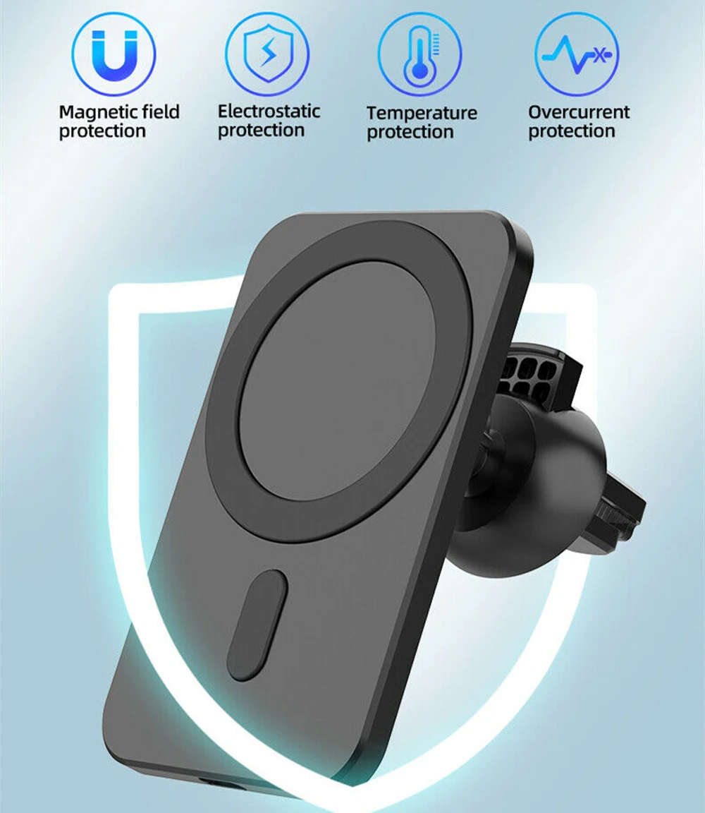 Mini Fast Charging Wireless Charger 15W Magnetic Wireless Car Charger Mount Stand Car Phone Holder for iPhone Android
Mini Fast Charging Wireless Charger 15W Magnetic Wireless Car Charger Mount Stand Car Phone Holder for iPhone Android