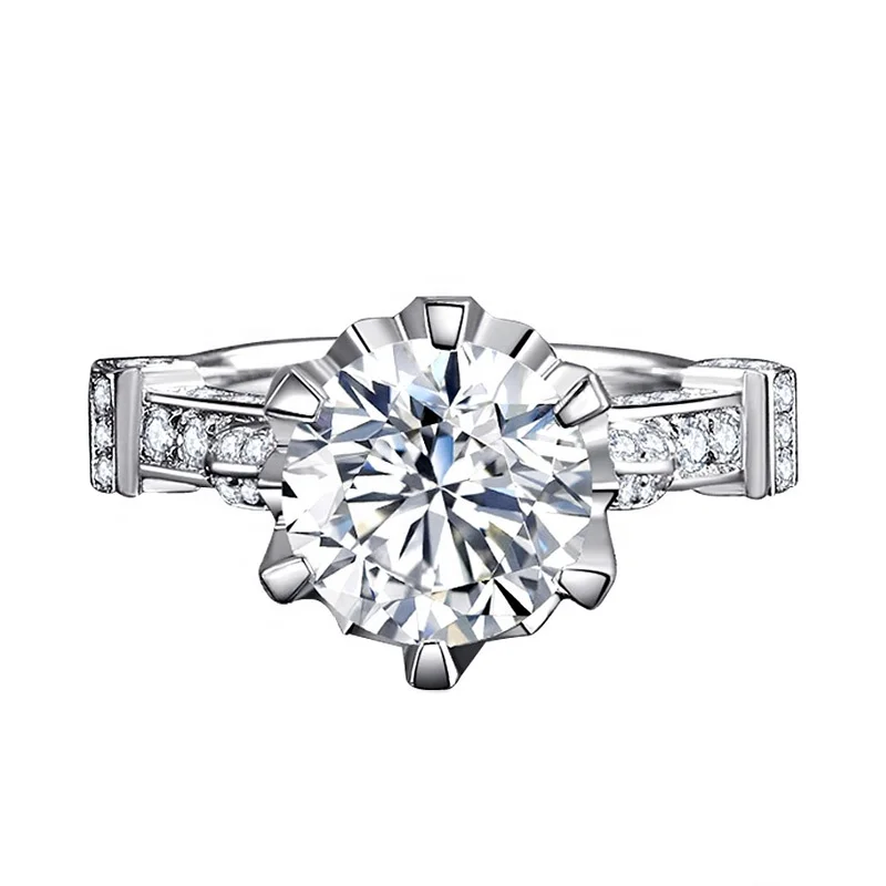 Wholesale Luxury Ladies Jewelry 4ct Diamond Round 6.5mm Ring 18k White Gold Moissanite Engagement Ring
Wholesale Luxury Ladies Jewelry 4ct Diamond Round 6.5mm Ring 18k White Gold Moissanite Engagement Ring
