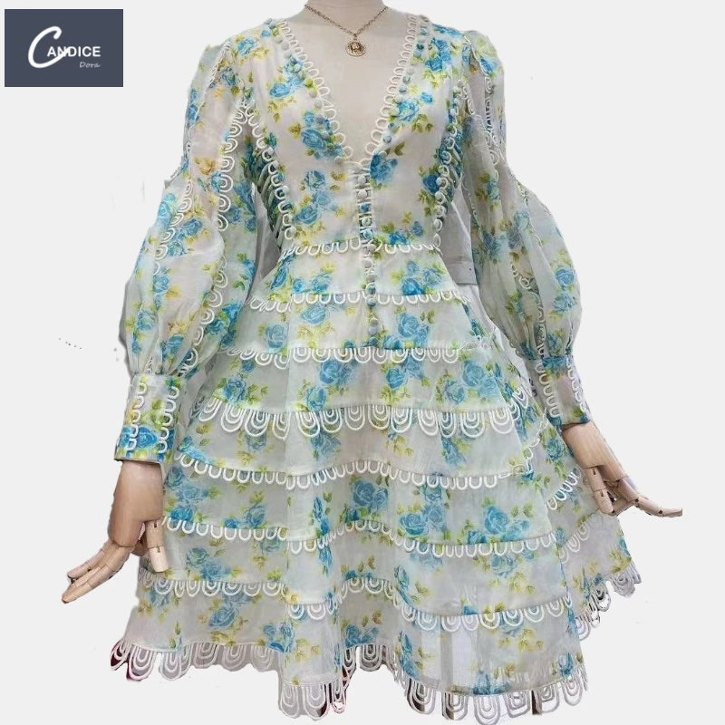 Candice Australia high quality stylish wavy bottom royal lantern sleeve unique floral dress vintage women swing
Candice Australia high quality stylish wavy bottom royal lantern sleeve unique floral dress vintage women swing