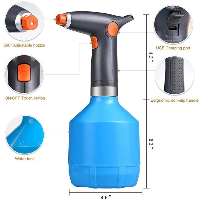 USB Electric Watering Sprayer Rechargeable Adjustable Nozzle Automatic Garden Rotation Washing Car Flower Plant Home Garden, White,blue,green,pink
USB Electric Watering Sprayer Rechargeable Adjustable Nozzle Automatic Garden Rotation Washing Car Flower Plant Home Garden, White,blue,green,pink