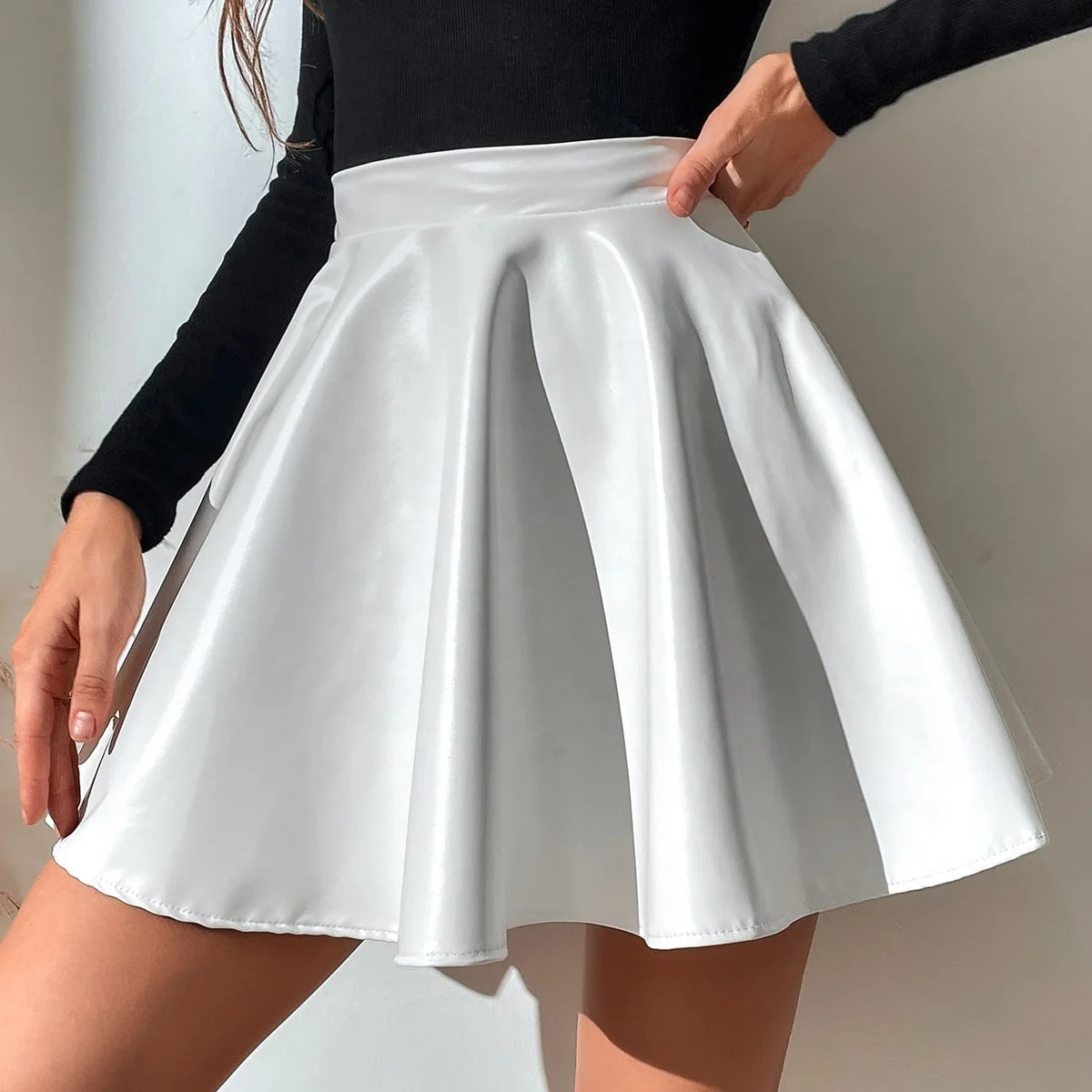 Sexy Summer Spring High Waist Women Lady PU Leather MIni Skirts White Black Pink Brown Pleated Flared Skirt
Sexy Summer Spring High Waist Women Lady PU Leather MIni Skirts White Black Pink Brown Pleated Flared Skirt
