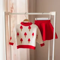 Ivy10485A Winter girls kids 2pcs knitted pattern sweater clothing set girls ice-cream pullover with skirt outfits
Ivy10485A Winter girls kids 2pcs knitted pattern sweater clothing set girls ice-cream pullover with skirt outfits