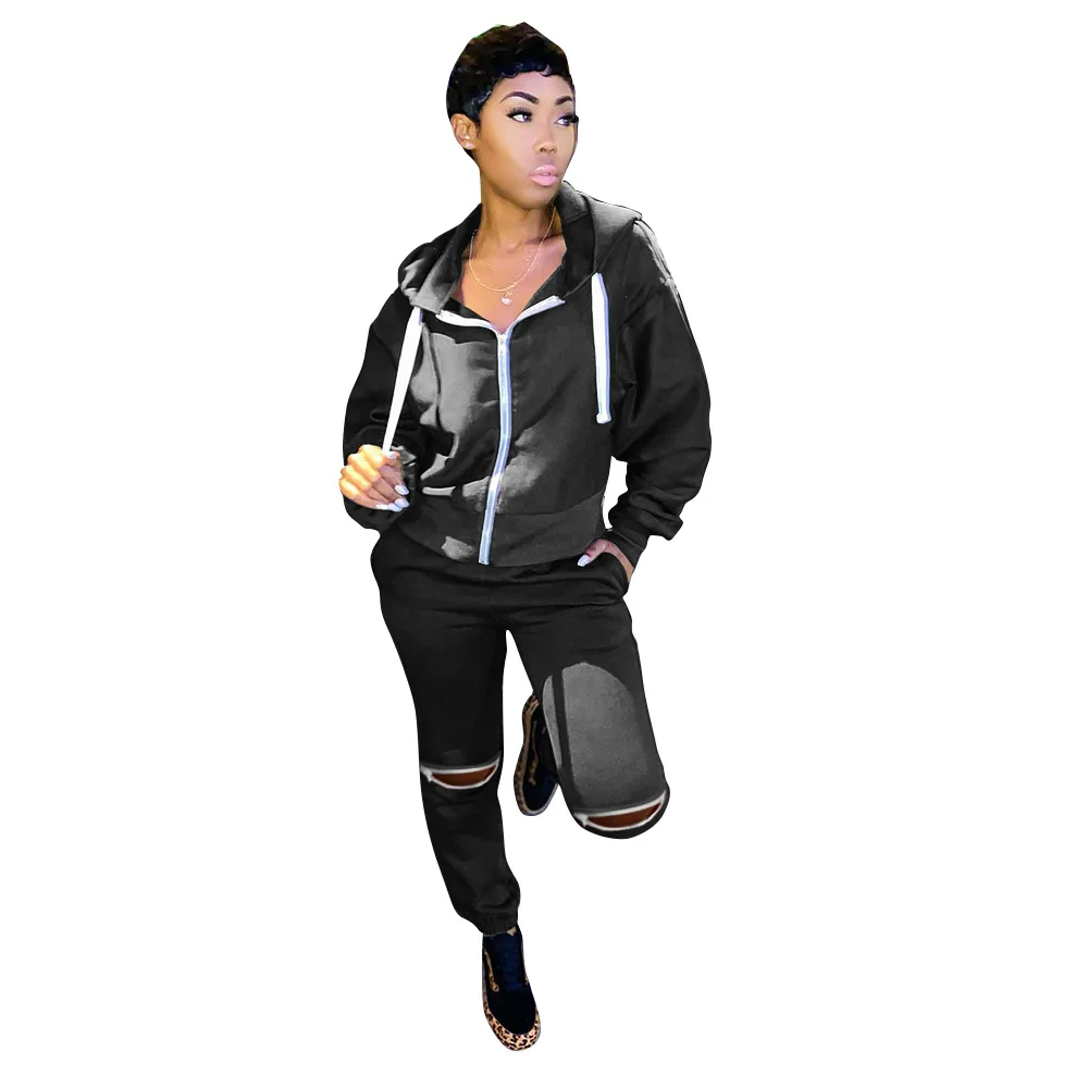 2021 New Arrivals Womens Solid Color Zip Hoodie 2 Piece Outfit Two Piece Sets Hollow Out Pants Two Piece Set Women Clothing, 5 colors
2021 New Arrivals Womens Solid Color Zip Hoodie 2 Piece Outfit Two Piece Sets Hollow Out Pants Two Piece Set Women Clothing, 5 colors