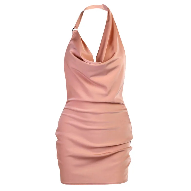Summer Clothing 2021new Halter Backless Satin Dress Sleeveless Bodycon Dresses Women Mini Club Party Dress
Summer Clothing 2021new Halter Backless Satin Dress Sleeveless Bodycon Dresses Women Mini Club Party Dress