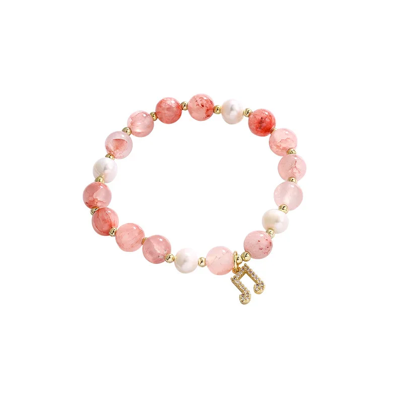 Fashion women accessories musical note gold plated jewelry pink stone pendant rose quartz pearl bracelet
Fashion women accessories musical note gold plated jewelry pink stone pendant rose quartz pearl bracelet