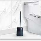 New trendy hot sale household cleaning hotel multi color silicone toilet brush and holder set