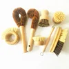 zero waste household kitchen nature pot brush for dish pan cleaning natural sisal and coconut brushes washing tool