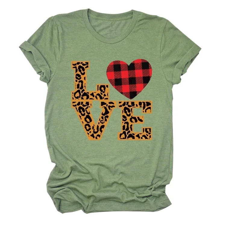 Leopard Heart Print Love T Shirts for Couples Women Fashion Short Sleeve Cute T-shirt Valentine's Day Tops Harajuku O-Neck Tees
Leopard Heart Print Love T Shirts for Couples Women Fashion Short Sleeve Cute T-shirt Valentine's Day Tops Harajuku O-Neck Tees