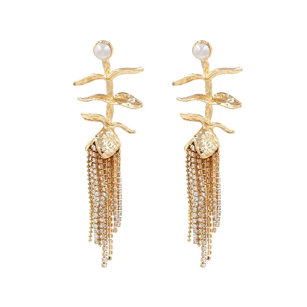 Trendy Metal Flower Crystal Rhinestone Tassel ZA Earrings Fashion Simple Elegant Simulated Pearl Dangle Earrings (KER488), Same as the picture
Trendy Metal Flower Crystal Rhinestone Tassel ZA Earrings Fashion Simple Elegant Simulated Pearl Dangle Earrings (KER488), Same as the picture