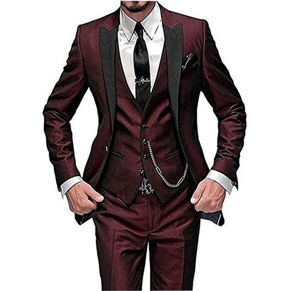Thorndike Different Colors One Button Groom Tuxedos Shawl Lapel Groomsmen Best Man Suits Mens Wedding Suits Three Pieces Suits, Faux wool serge with white stripes on gray
Thorndike Different Colors One Button Groom Tuxedos Shawl Lapel Groomsmen Best Man Suits Mens Wedding Suits Three Pieces Suits, Faux wool serge with white stripes on gray