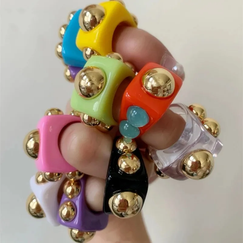 2021 INS Fashion Acrylic ring for women Simple pop art colorful Resin Ring Jewelry Wholesale resin acrylic pop rings, Gold, silver, rose gold
2021 INS Fashion Acrylic ring for women Simple pop art colorful Resin Ring Jewelry Wholesale resin acrylic pop rings, Gold, silver, rose gold