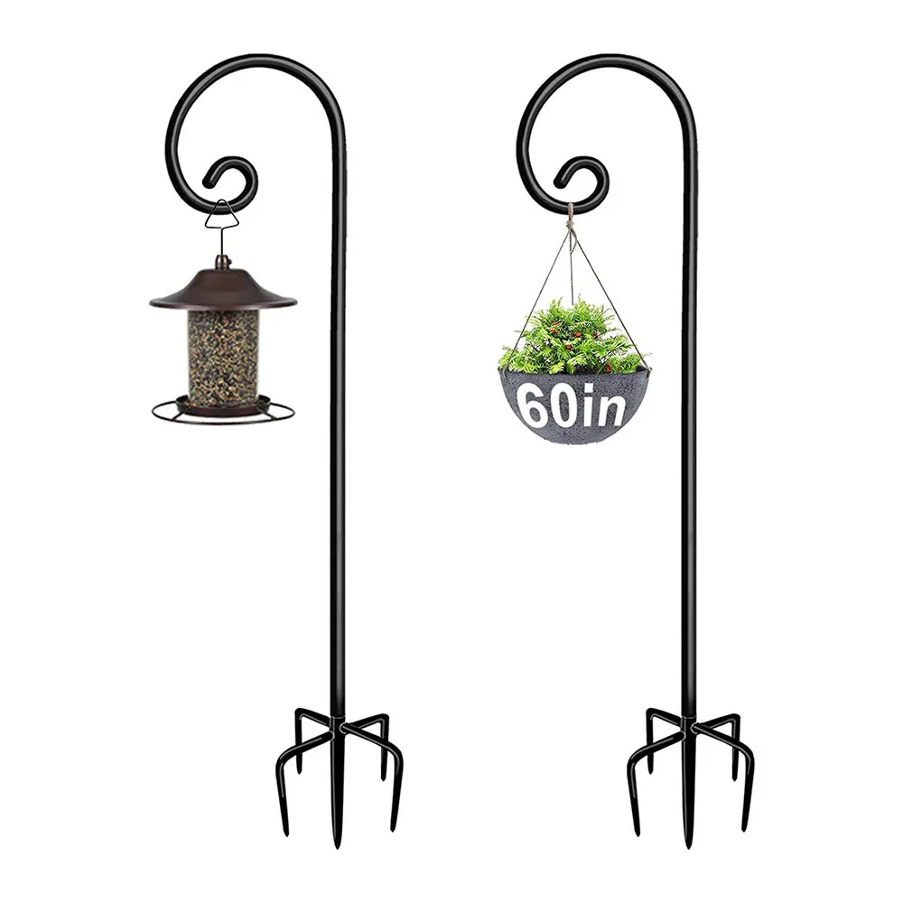Outdoor Shepherd Hooks with 5 Pronger Base Adjustable Garden Hanging Stand Holder for Bird Feeders Lanterns Planter Hanger, Black
Outdoor Shepherd Hooks with 5 Pronger Base Adjustable Garden Hanging Stand Holder for Bird Feeders Lanterns Planter Hanger, Black