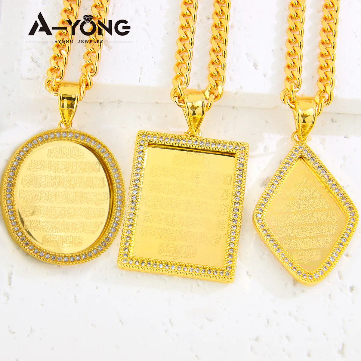 Non Tarnish Arabic Pendant 18k Gold Plated Necklace Cuban Link Chain Jewelry Necklace Women
Non Tarnish Arabic Pendant 18k Gold Plated Necklace Cuban Link Chain Jewelry Necklace Women