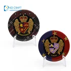 Made in china bulk cheap custom round shaped metal tin logo printing crown army military button badge for clothes