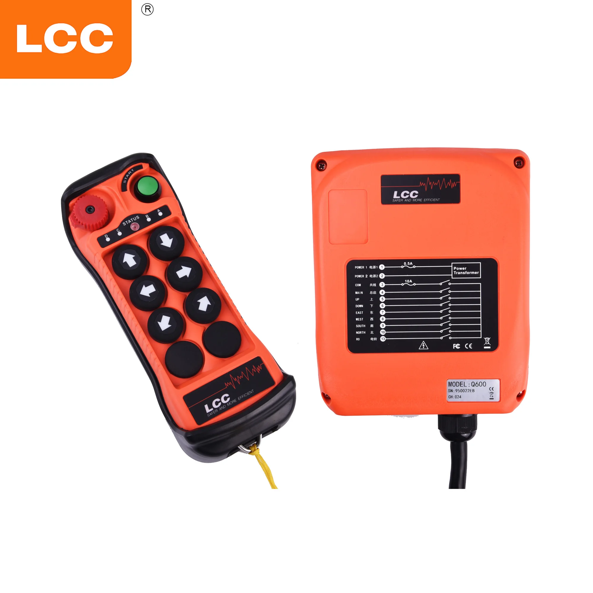 LCC Brand Q600 rf wireless switch juuko radio remote control for crane, Black+orange
LCC Brand Q600 rf wireless switch juuko radio remote control for crane, Black+orange