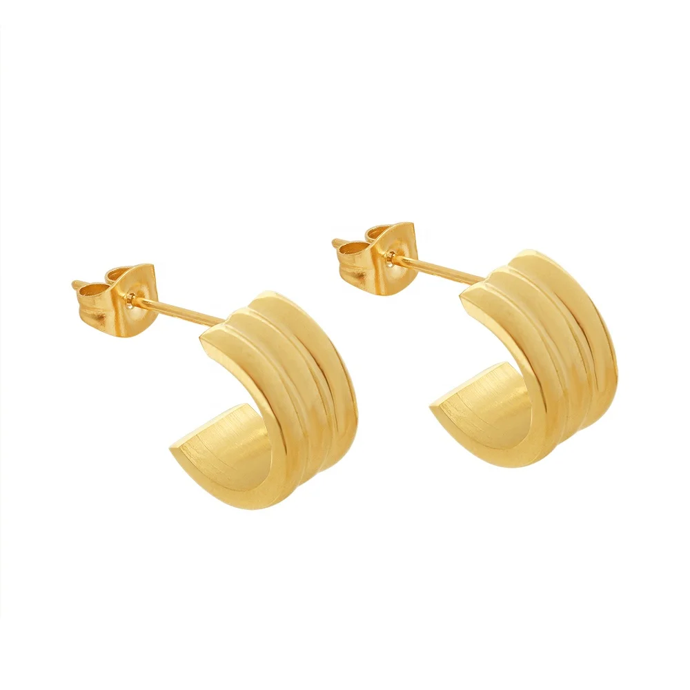18K Gold Dainty C-Shaped Earrings Fashionable Daintyearrings Stainless Steel Earrings for Women
18K Gold Dainty C-Shaped Earrings Fashionable Daintyearrings Stainless Steel Earrings for Women