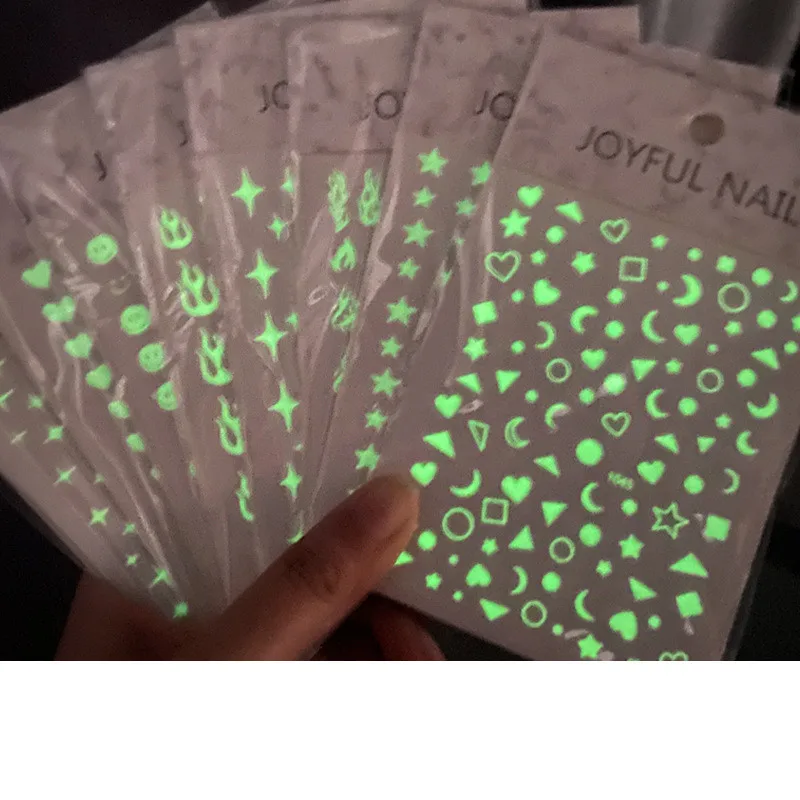 Nail Art Four-pointed Star Heart Smiley Flame Luminous Sticker
Nail Art Four-pointed Star Heart Smiley Flame Luminous Sticker
