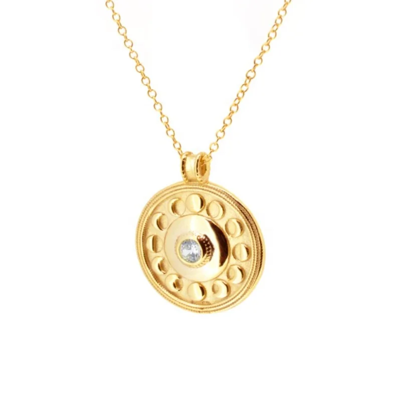 High Quality 925 Sterling Silver Gold Collar Necklaces Moon Medallion Diamond Necklace For Women
High Quality 925 Sterling Silver Gold Collar Necklaces Moon Medallion Diamond Necklace For Women