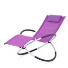 Outdoor Metal Folding Sun Beach Chair Zero Gravity Rocking Reclining Chair For Lawn