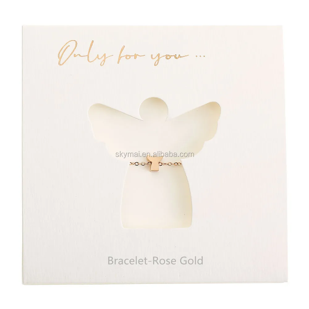 New Stainless steeel designer custom angel charm bracelet for wish card bracelet