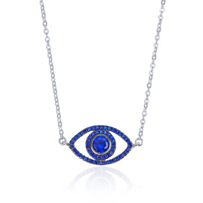 Women's European and American Fashion Blue Diamond Hollow Pendant 925 Silver Demon Eye Necklace
Women's European and American Fashion Blue Diamond Hollow Pendant 925 Silver Demon Eye Necklace