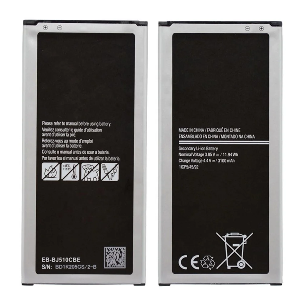 Wholesale Battery EB-BJ510CBE for Samsung Galaxy J5 2016 Edition J510 SM-J510F J510FN J510G J510Y J510M J5108 3100mAh
Wholesale Battery EB-BJ510CBE for Samsung Galaxy J5 2016 Edition J510 SM-J510F J510FN J510G J510Y J510M J5108 3100mAh