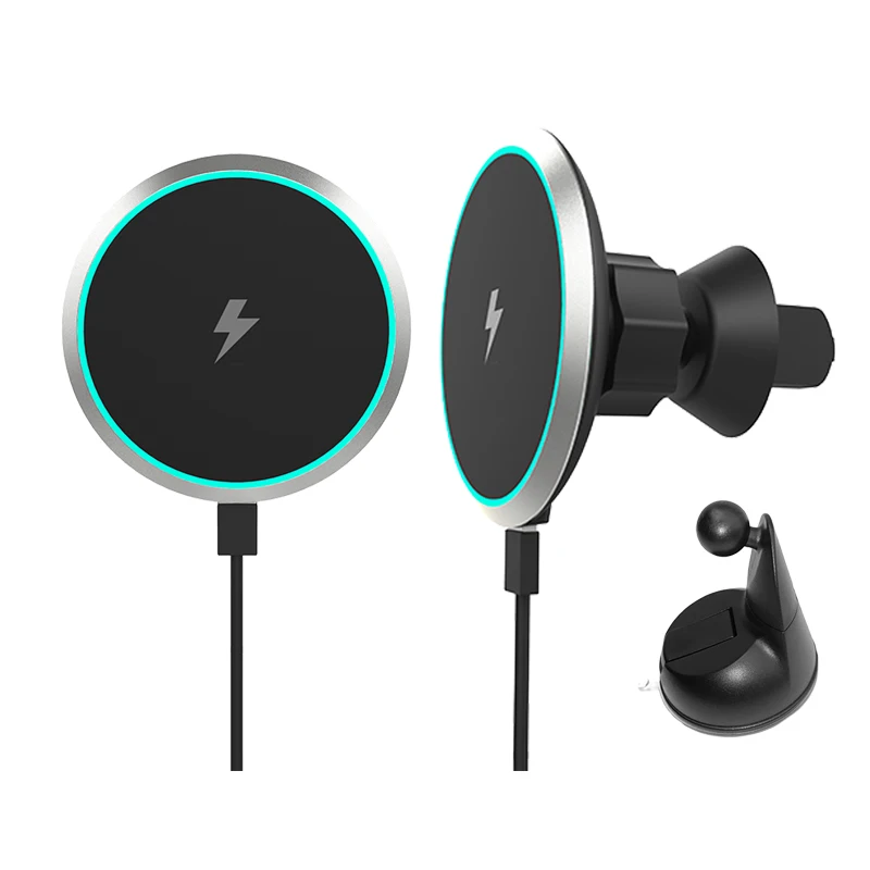 High Quality Magnetic Automatic Adsorption Magsaf QI 15W Fast Charging Wireless Car Charger Mobile Holder for Android Apple, Silver black
High Quality Magnetic Automatic Adsorption Magsaf QI 15W Fast Charging Wireless Car Charger Mobile Holder for Android Apple, Silver black