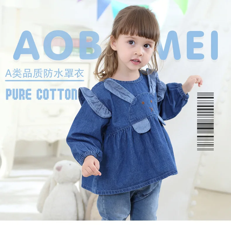 Autumn Winter Baby denim overalls waterproof eating clothes baby boys girls long sleeves denim dress, As picture shown
Autumn Winter Baby denim overalls waterproof eating clothes baby boys girls long sleeves denim dress, As picture shown