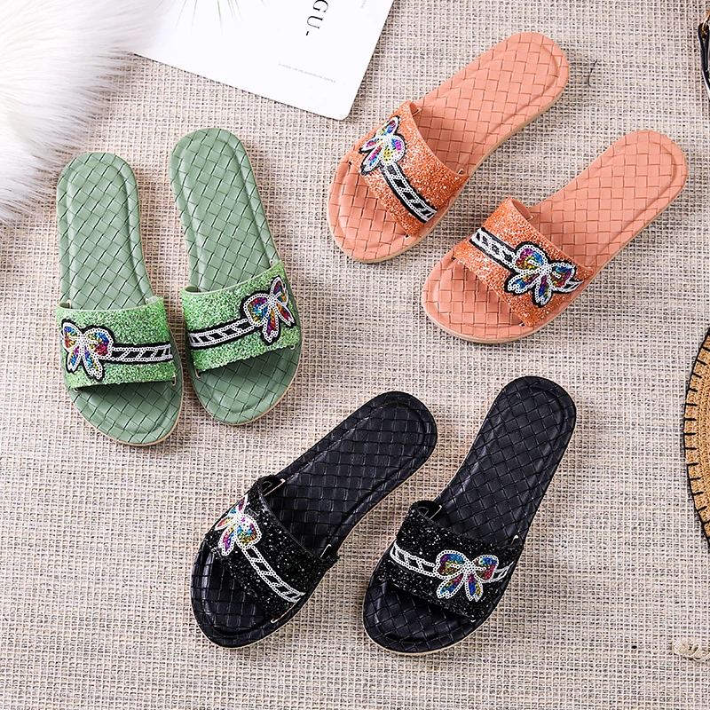 2021 new design butterfly Women Fashion Rhinestone Slippers Woman Slipper flat slide beach summer sandals for women and ladies, Black, green, orange
2021 new design butterfly Women Fashion Rhinestone Slippers Woman Slipper flat slide beach summer sandals for women and ladies, Black, green, orange