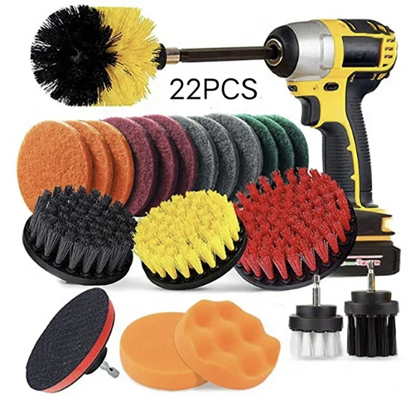 22 pieces Amazon Best Selling Bathroom Cleaning Electric Drill Brush Multi-piece Set, Yellow
22 pieces Amazon Best Selling Bathroom Cleaning Electric Drill Brush Multi-piece Set, Yellow