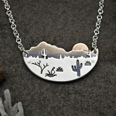2021 New Arrival Vantage Necklace With Link Chain Silver Plated Arizona Scenery Choker Necklaces For Women Jewelry
2021 New Arrival Vantage Necklace With Link Chain Silver Plated Arizona Scenery Choker Necklaces For Women Jewelry