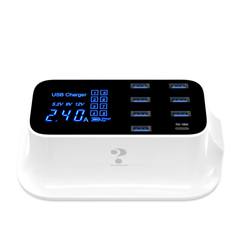 Amazon hot selling 8 port Usb C Charger Station with PD 18W Fast Charger and LCD Display for iPhone 11 12 Tablet, White
Amazon hot selling 8 port Usb C Charger Station with PD 18W Fast Charger and LCD Display for iPhone 11 12 Tablet, White