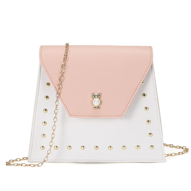2021 fashion new rivet chain bag trapezoidal PU leather messenger bag for women, As picture
2021 fashion new rivet chain bag trapezoidal PU leather messenger bag for women, As picture