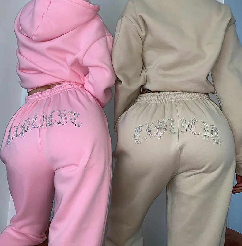 Womens sweat suits girls rhinestone fleece 2 piece hoodie set tracksuit sweatshirt and pant set, 4colors
Womens sweat suits girls rhinestone fleece 2 piece hoodie set tracksuit sweatshirt and pant set, 4colors