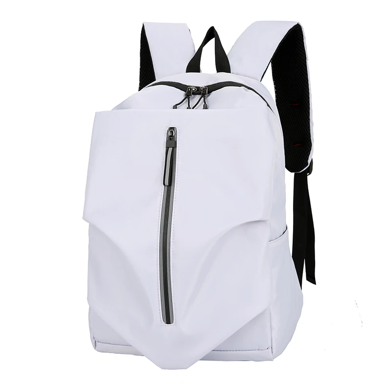 Custom Teenager White Back Packs Notebook Business Bags Backpack for Men Boy Girl with Reflective Zipper