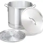 2019 Amazon new Aluminum 32-Quart Silver Pot Stock Pot Tamale and Steamer Aluminum Stock Pot