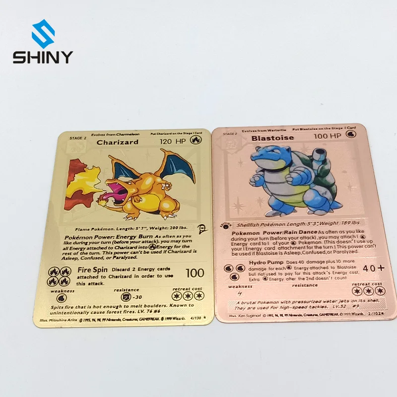 custom shining charizard base set 1st edition gold metal pokemon