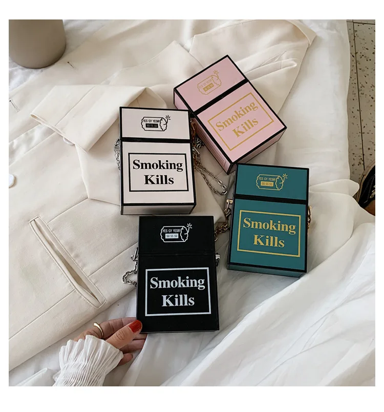 2020 Ins Fashion Creative Cigarette Box Purse Women Chain Shoulder Bag Square Cute Purse Handbag For College Girls, 4 colors
2020 Ins Fashion Creative Cigarette Box Purse Women Chain Shoulder Bag Square Cute Purse Handbag For College Girls, 4 colors