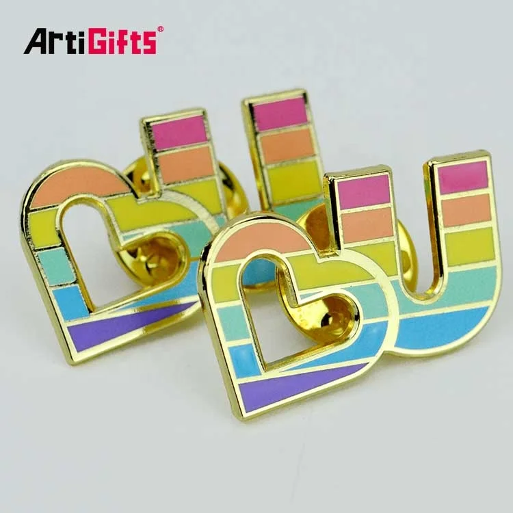 Factory direct selling excellent quality glitter pin hard enamel pins with backing custom